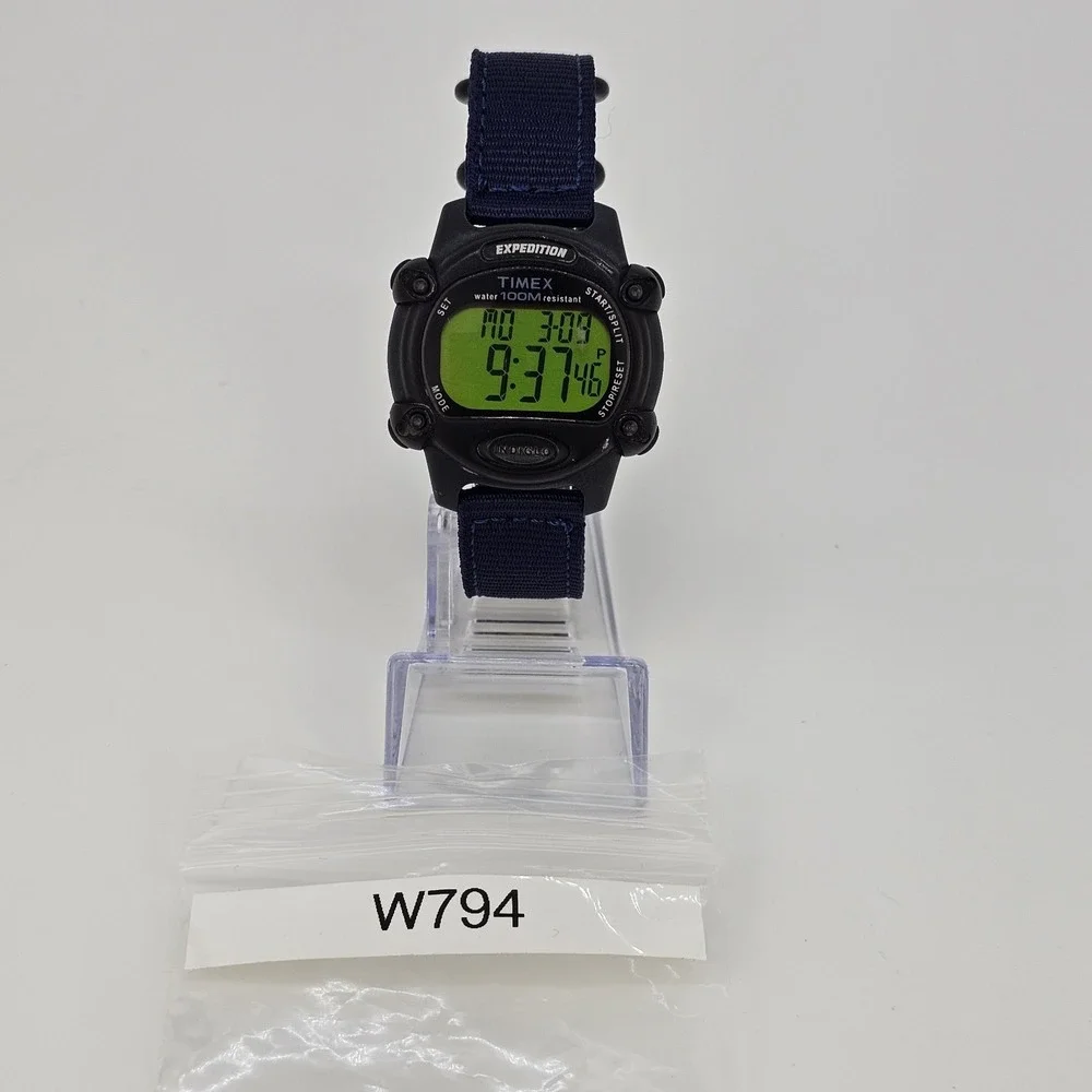 Timex Expedition 866 Men's Watch 39MM NEW Dark Blue Nylon Bands‎ New Battery